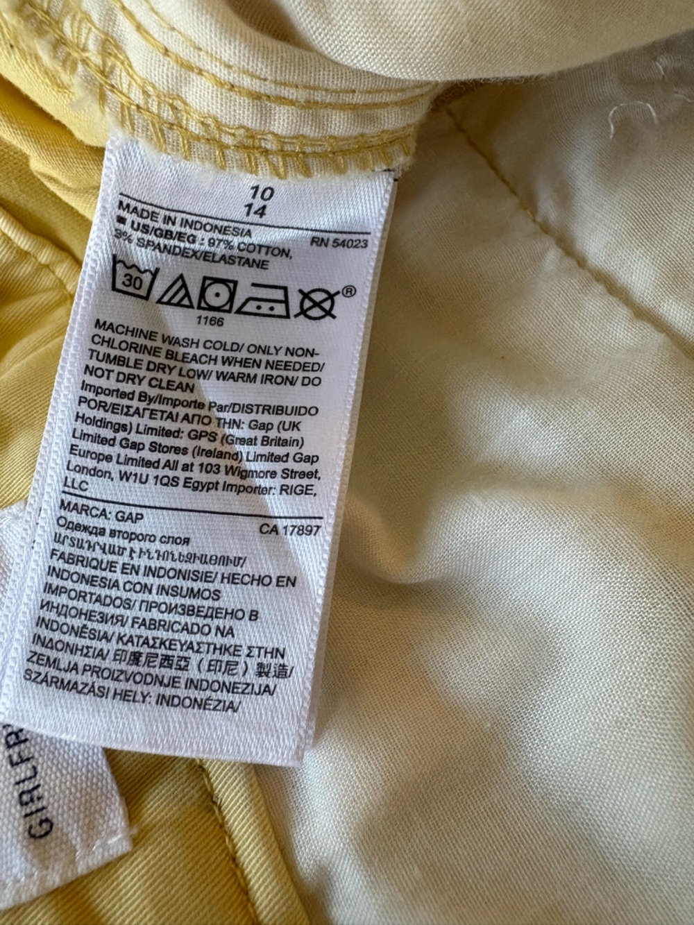 GAP Girlfriend Khaki Yellow Chino Pants Size 10 - Picture 7 of 7